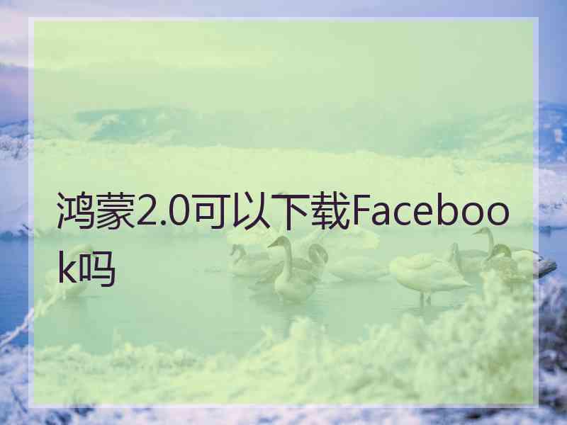 鸿蒙2.0可以下载Facebook吗