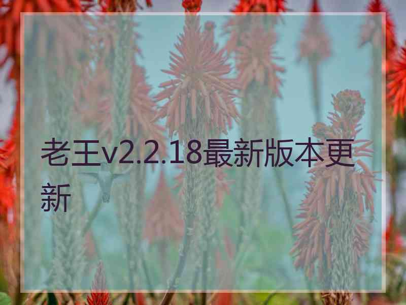 老王v2.2.18最新版本更新