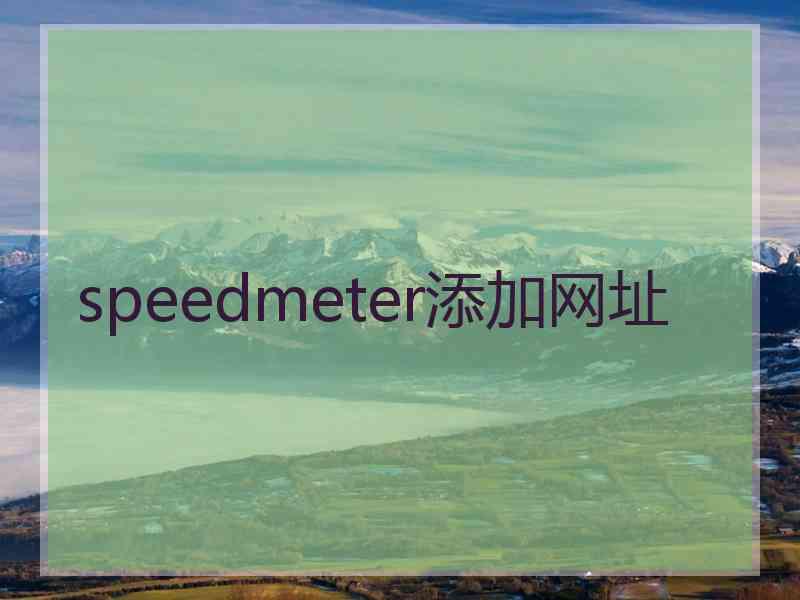 speedmeter添加网址