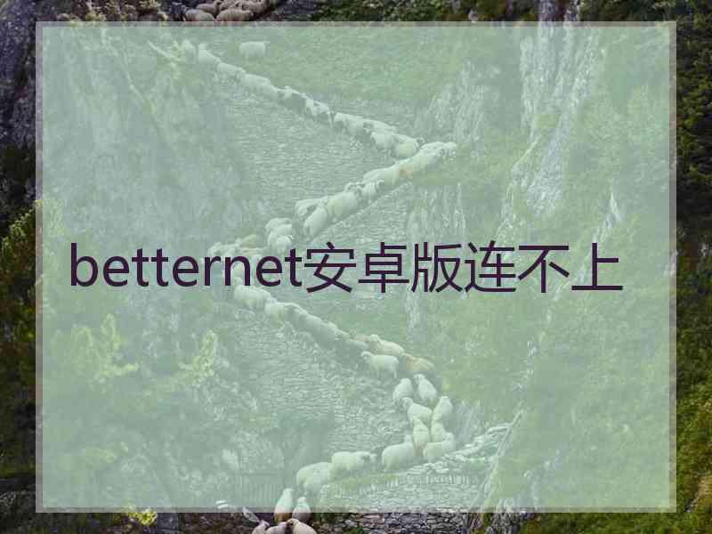 betternet安卓版连不上