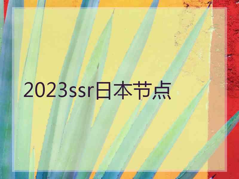 2023ssr日本节点