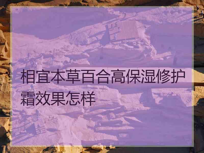 相宜本草百合高保湿修护霜效果怎样