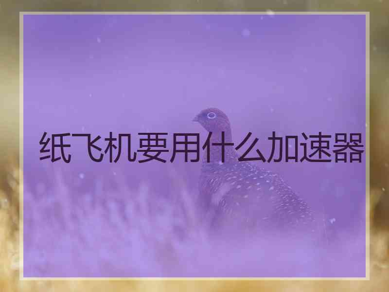 纸飞机要用什么加速器