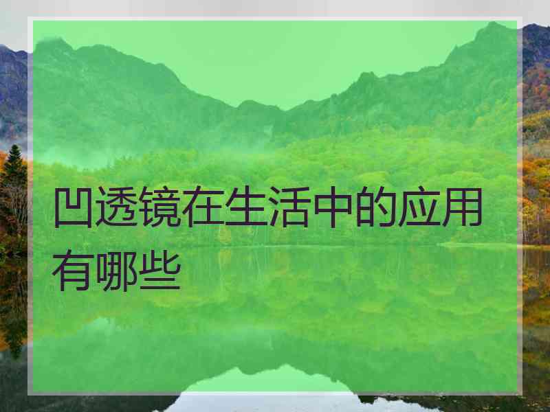 凹透镜在生活中的应用有哪些