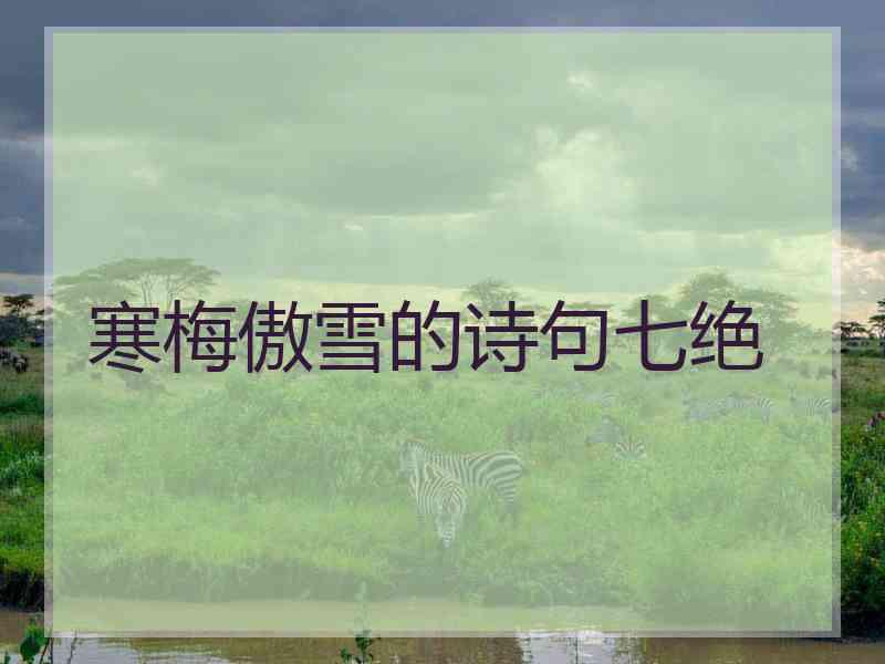 寒梅傲雪的诗句七绝