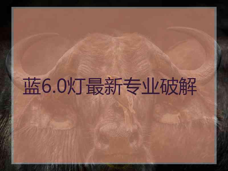 蓝6.0灯最新专业破解