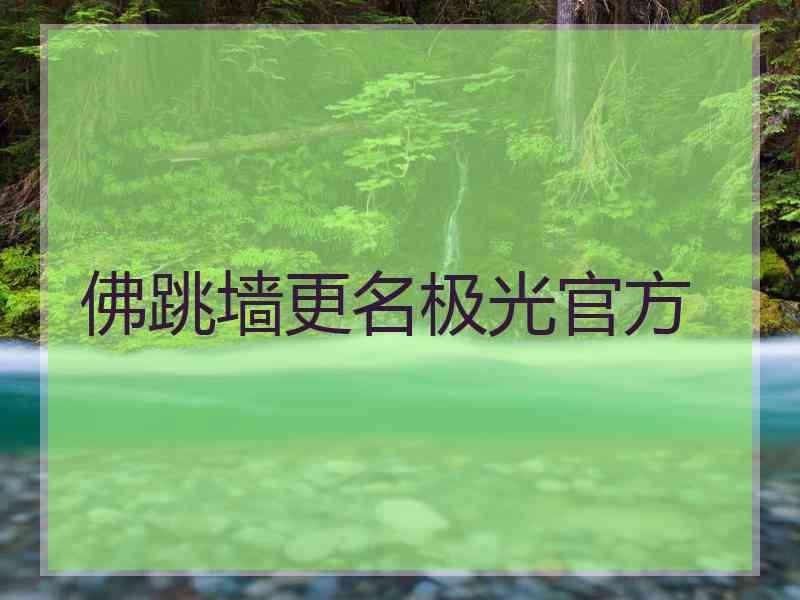 佛跳墙更名极光官方