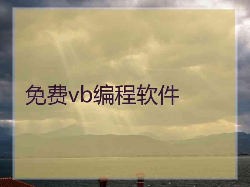 免费vb编程软件