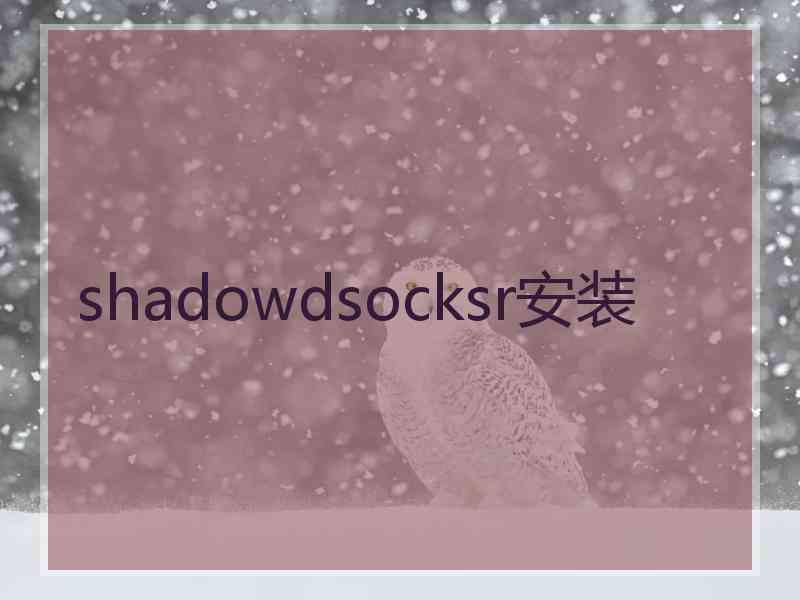 shadowdsocksr安装