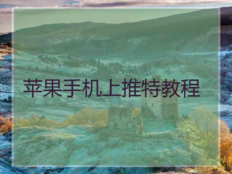 苹果手机上推特教程