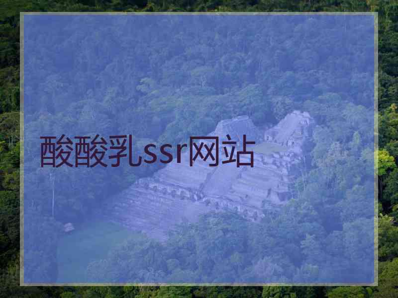酸酸乳ssr网站