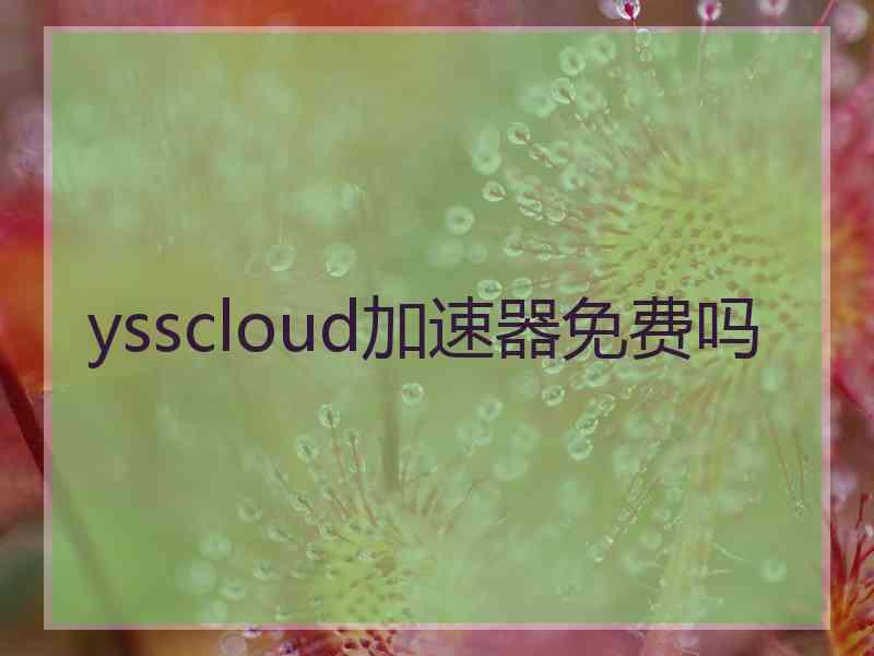 ysscloud加速器免费吗