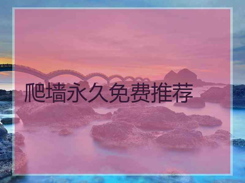 爬墙永久免费推荐