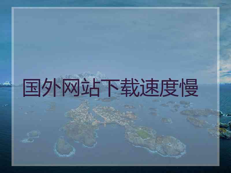国外网站下载速度慢