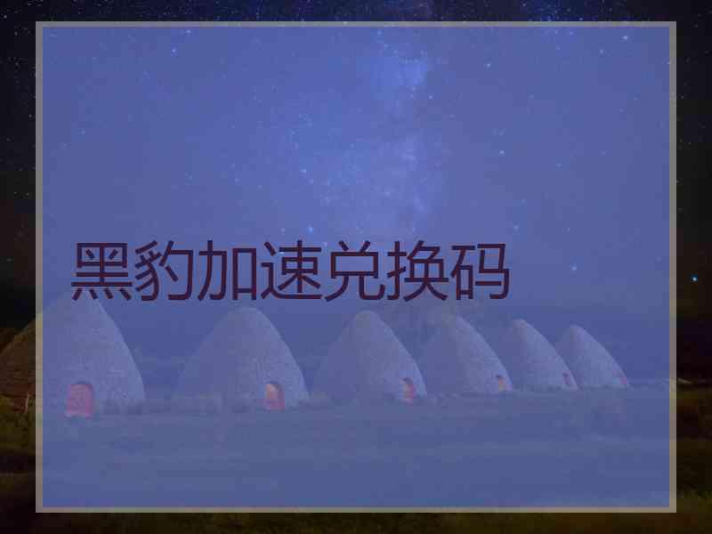 黑豹加速兑换码