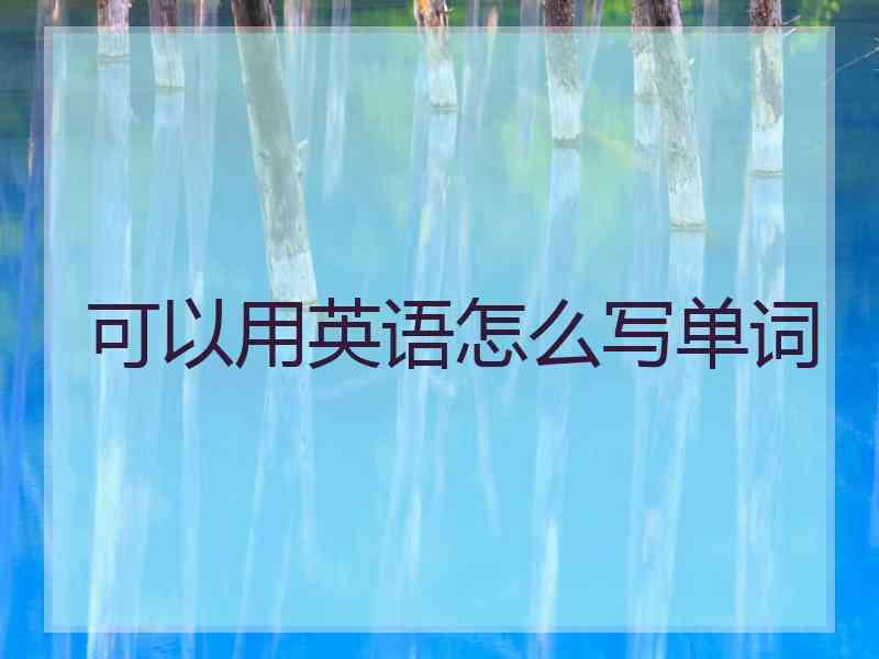 可以用英语怎么写单词