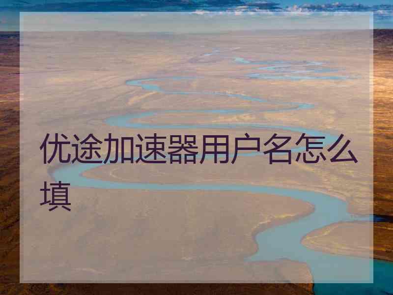 优途加速器用户名怎么填