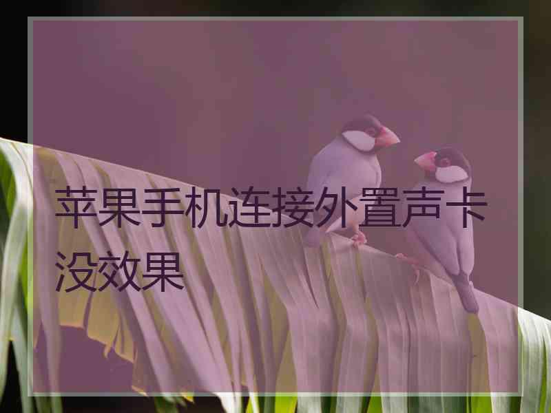 苹果手机连接外置声卡没效果