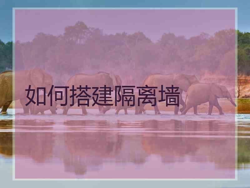 如何搭建隔离墙