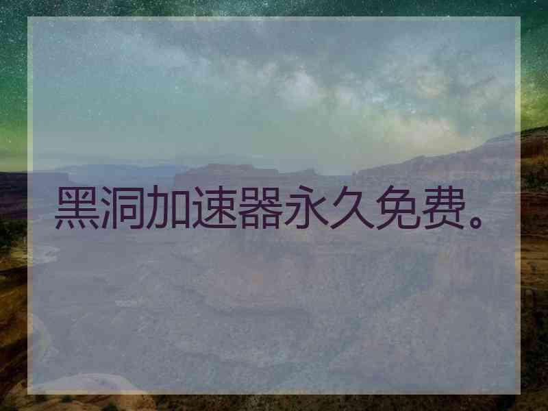 黑洞加速器永久免费。