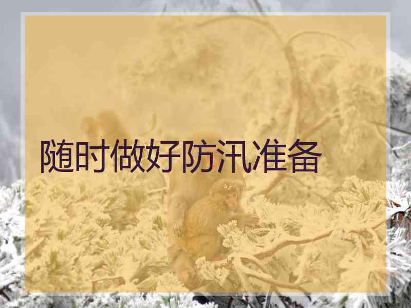 随时做好防汛准备