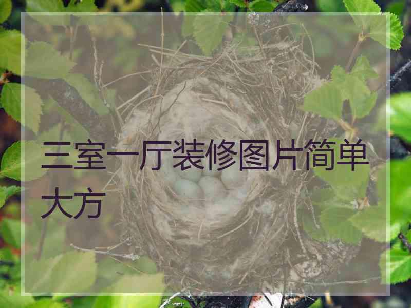 三室一厅装修图片简单大方