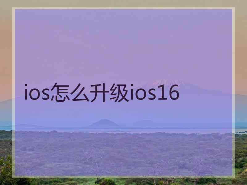 ios怎么升级ios16