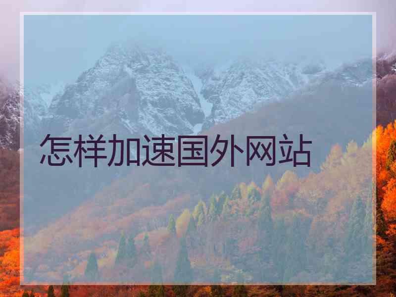 怎样加速国外网站