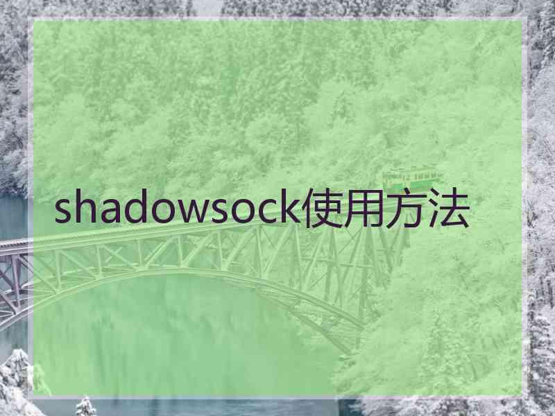 shadowsock使用方法