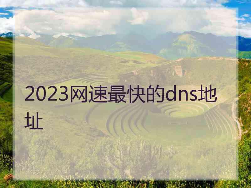 2023网速最快的dns地址