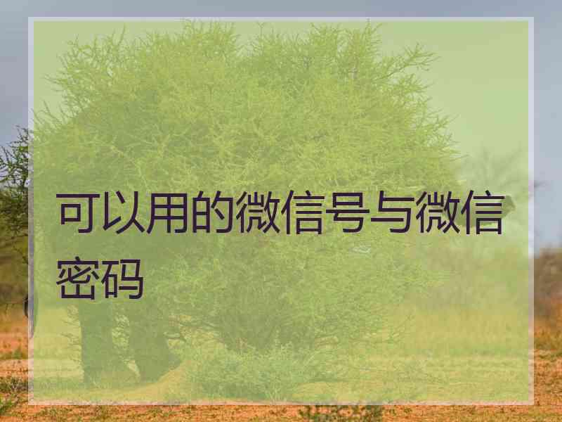 可以用的微信号与微信密码