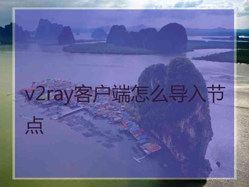 v2ray客户端怎么导入节点