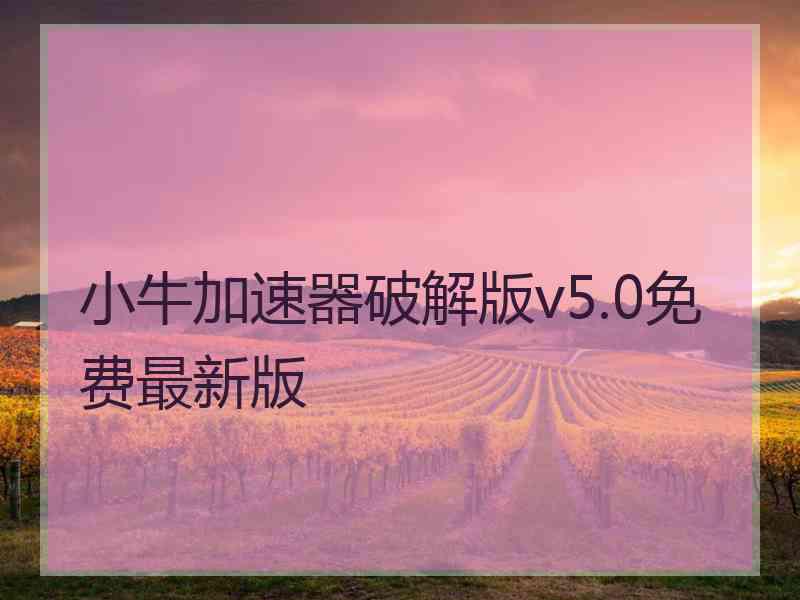 小牛加速器破解版v5.0免费最新版