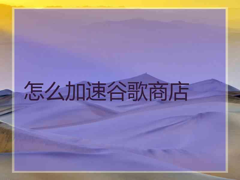 怎么加速谷歌商店