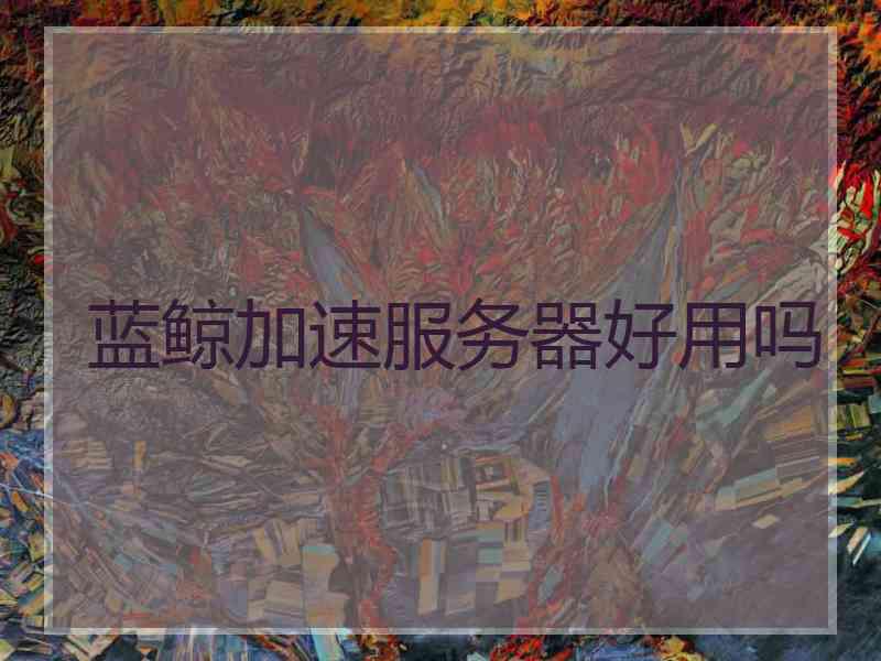 蓝鲸加速服务器好用吗