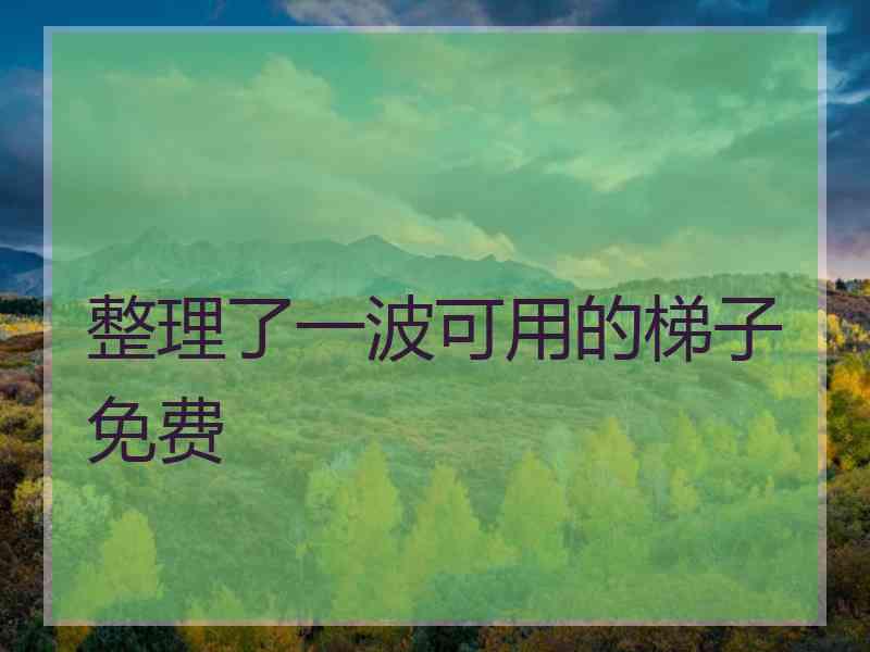 整理了一波可用的梯子免费