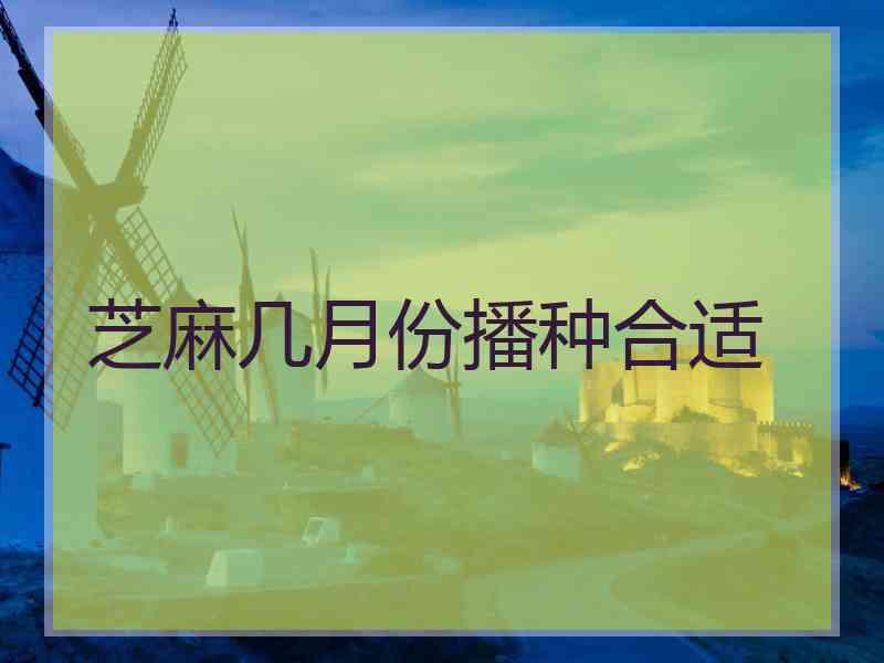芝麻几月份播种合适