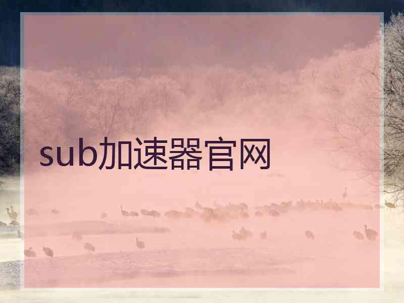 sub加速器官网