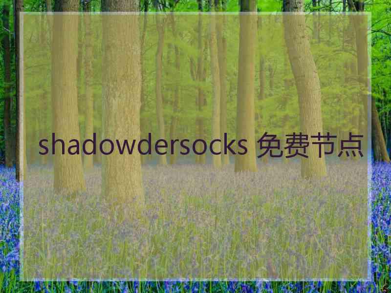 shadowdersocks 免费节点