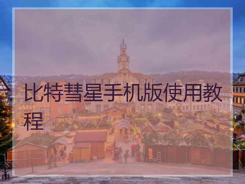 比特彗星手机版使用教程