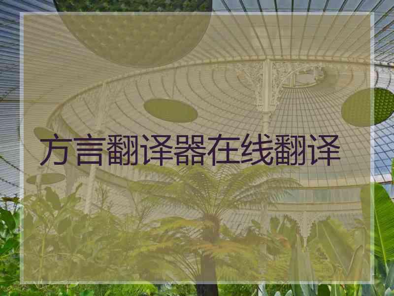 方言翻译器在线翻译