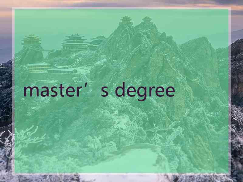 master’s degree