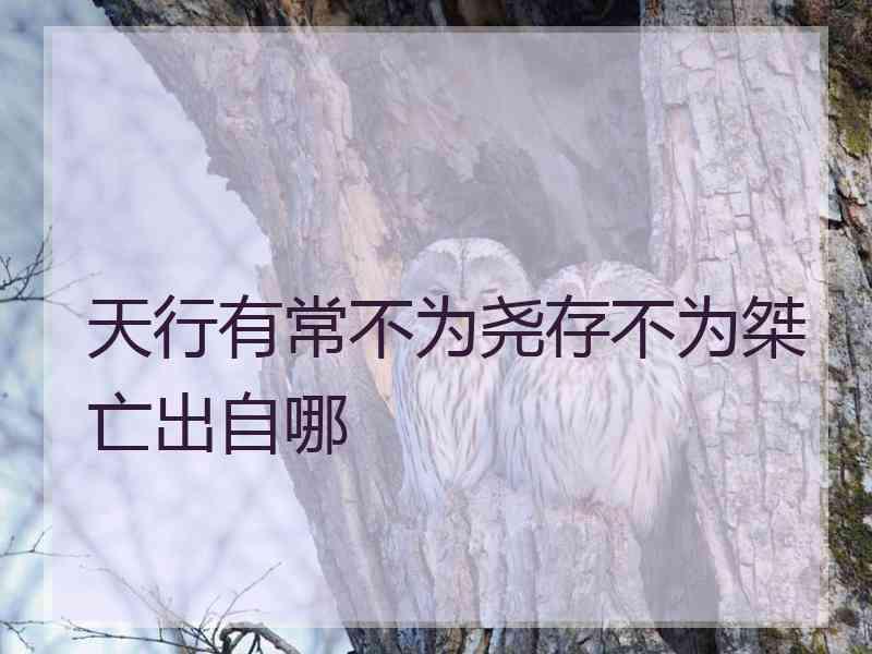 天行有常不为尧存不为桀亡出自哪
