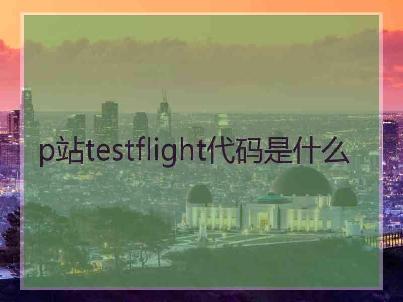 p站testflight代码是什么