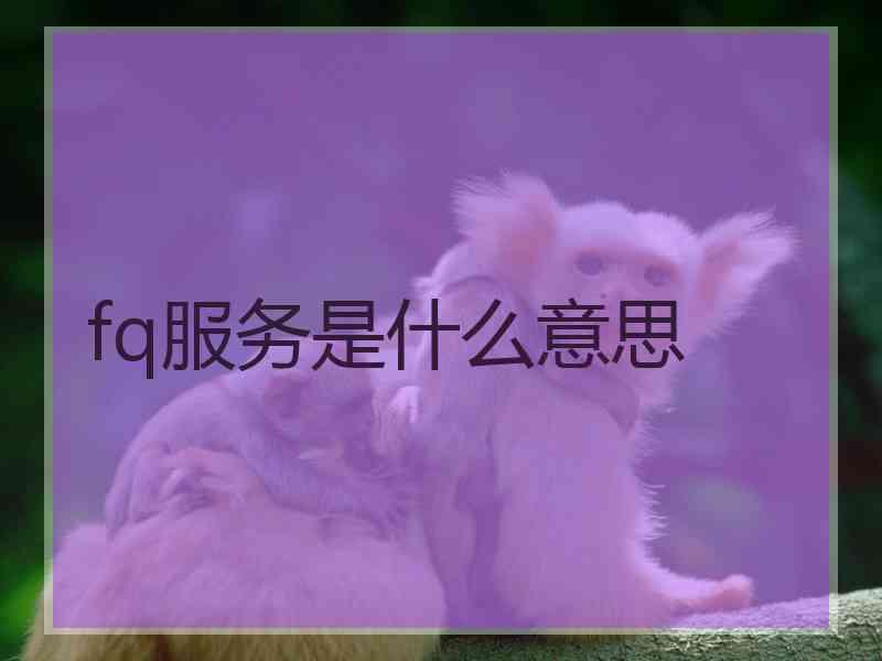 fq服务是什么意思