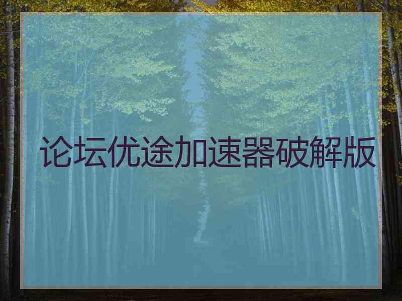 论坛优途加速器破解版