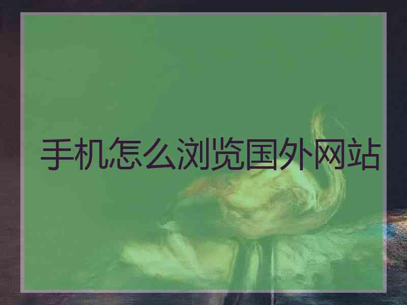 手机怎么浏览国外网站