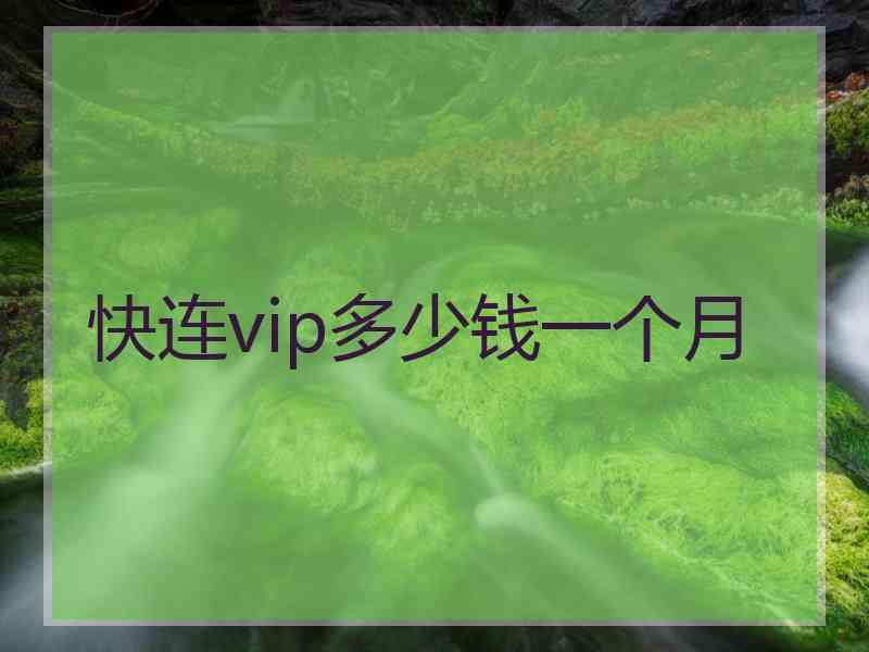 快连vip多少钱一个月