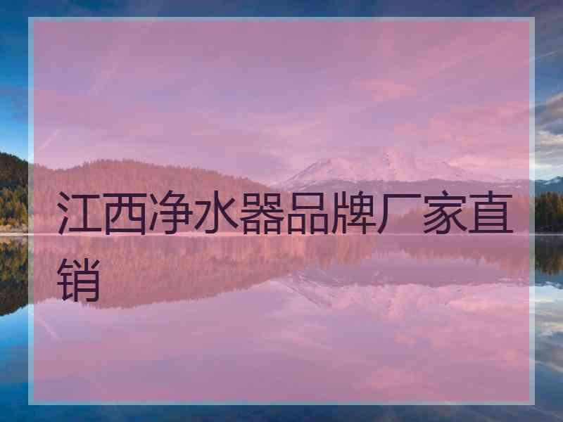 江西净水器品牌厂家直销