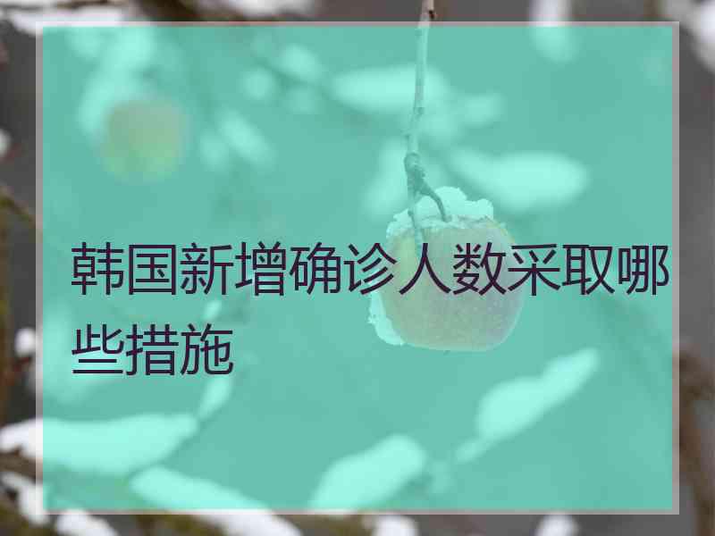 韩国新增确诊人数采取哪些措施